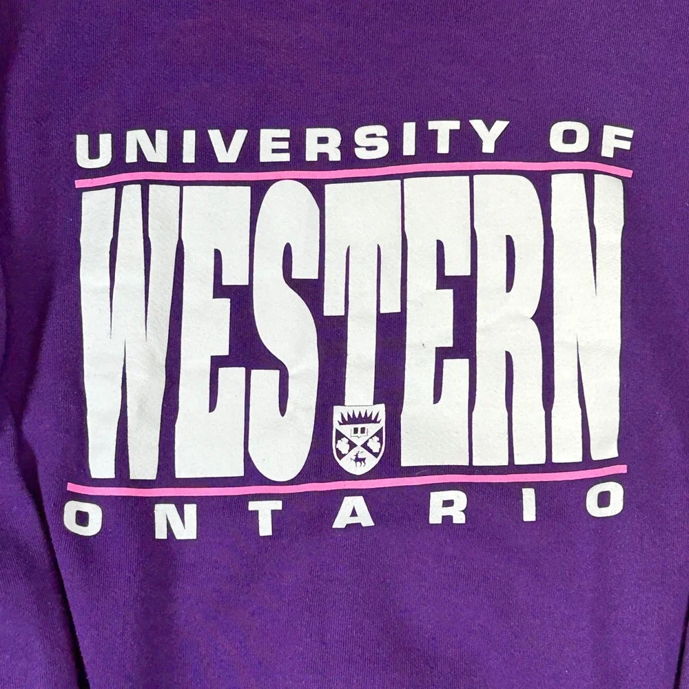 Vintage Fruit of‎ the Loom University of Western Ontario Purple Sweatshirt XL